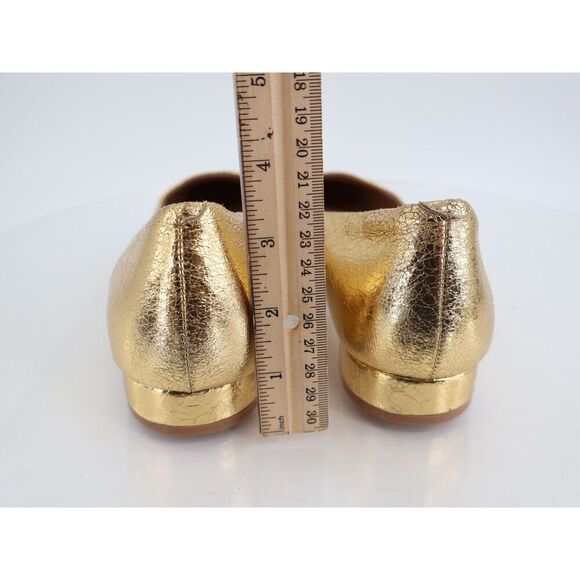 Steve Madden Blair Ballet Flats Size 11M Gold Black Cap Toe Slip On Shoes - Picture 7 of 12